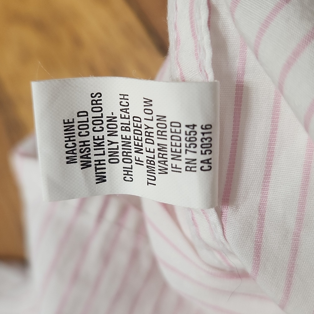 Abercrombie and Fitch Light Pink Pinstripe Long sleeve Blouse - Picture 12 of 12